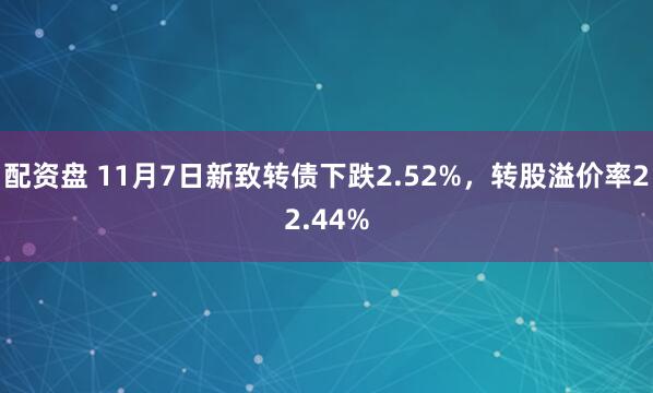 配资盘 11月7日新致转债下跌2.52%，转股溢价率22.44%